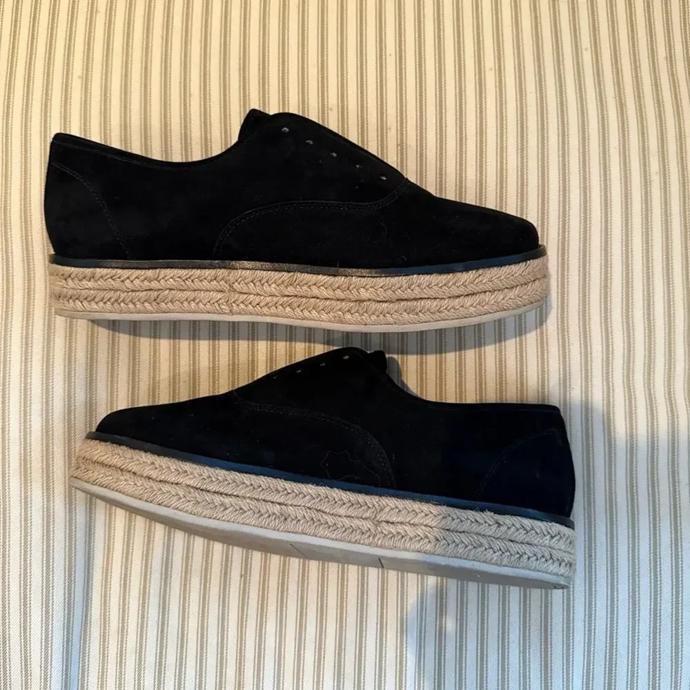 Michael Kors Collection Madison Black Suede Espadrille Sneakers